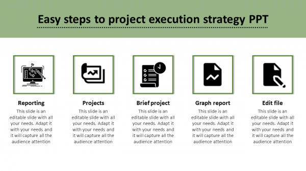 project execution strategy ppt-Easy steps to project execution strategy PPT