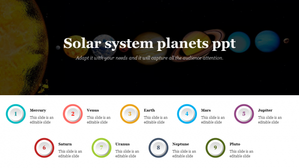 Attractive solar system planets PPT Slide 
