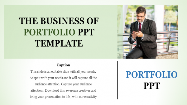 portfolio ppt template-The Business Of PORTFOLIO PPT TEMPLATE