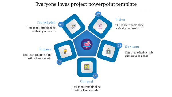 project presentation template-Everyone loves project powerpoint template-blue