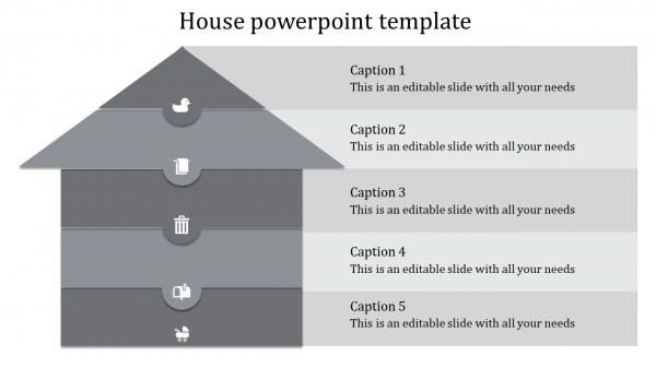 house powerpoint template-grey