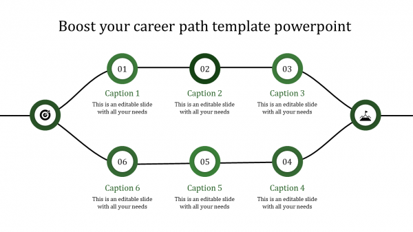 career path template powerpoint-green