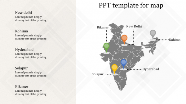 PPT template for map
