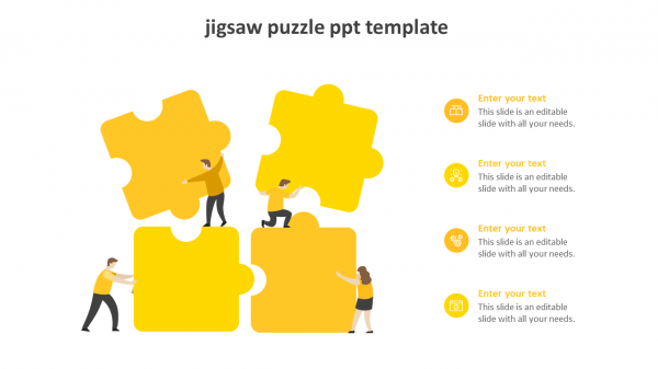 jigsaw puzzle ppt template-yellow