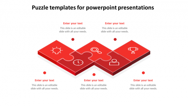 puzzle templates for powerpoint presentations-red