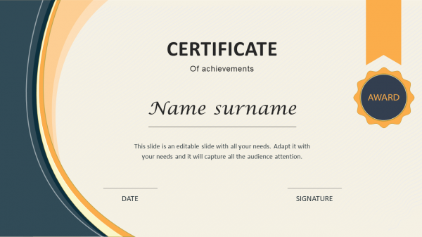 Appreciation certificate template ppt
