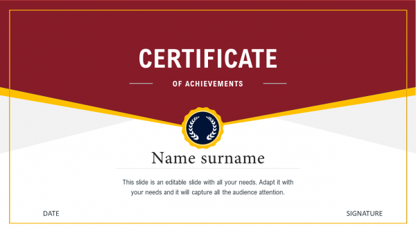 certificate template free download ppt