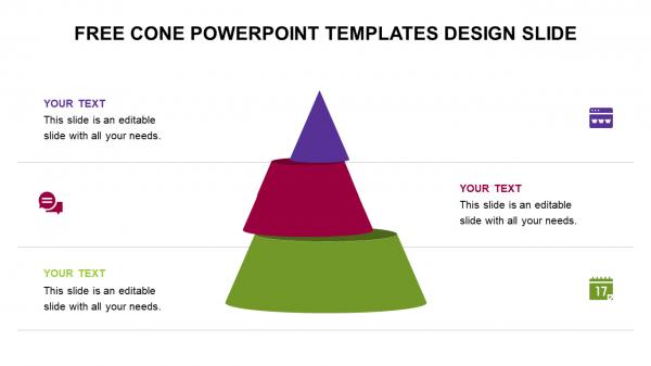 free cone powerpoint templates design slide