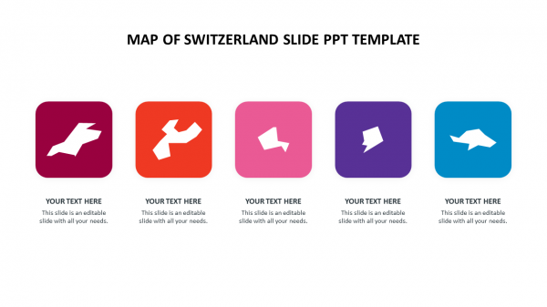 Map of switzerland slide ppt template