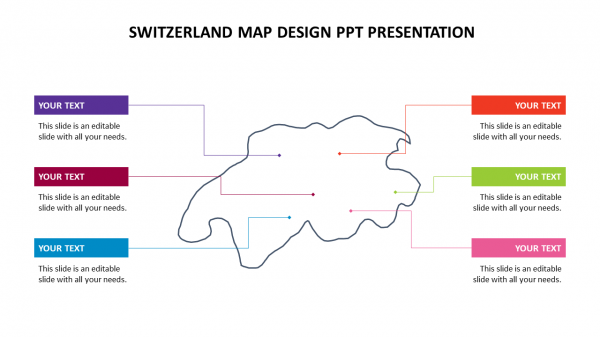 switzerland map design ppt presentation