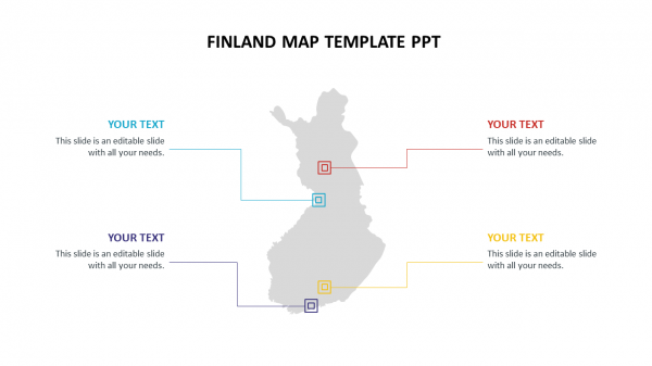Finland map template ppt