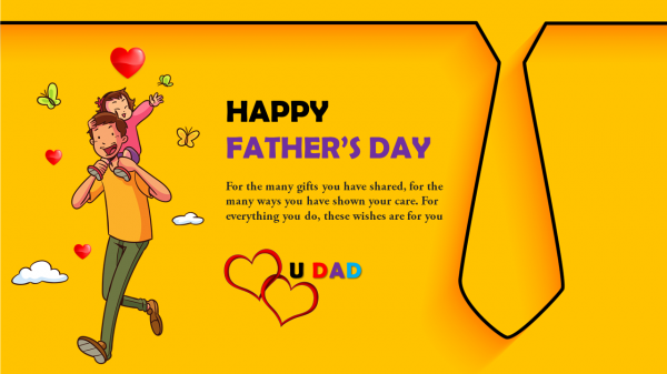 Attractive fathers day ppt template