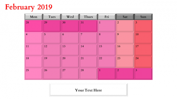 powerpoint calendar slide-February-2019