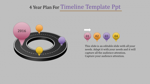 timeline template ppt-4 Year Plan For Timeline Template Ppt