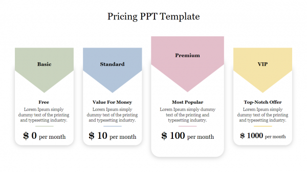 Pricing PPT Template