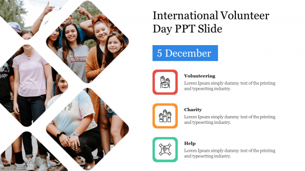 Innovative International Volunteer Day PPT Slide PowerPoint