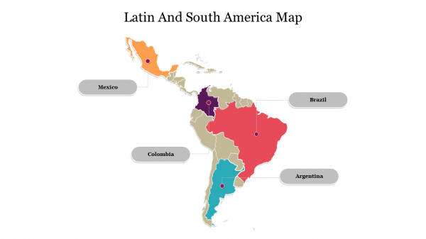 Latin And South America Map