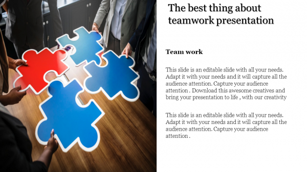 teamwork presentation-The best thing about teamwork presentation