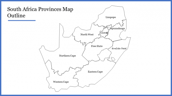 South Africa Provinces Map Outline