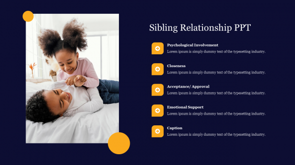Best Sibling Relationship PPT Presentation Template