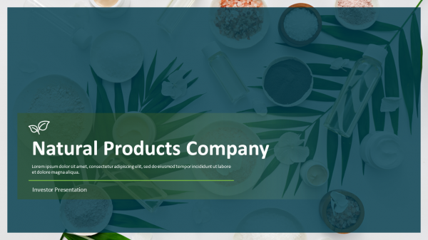 Natural Products Company Investor Presentation