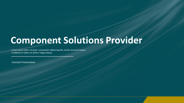 Component Solutions Provider Investor Presentation