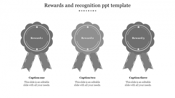Rewards and recognition ppt template-Gray