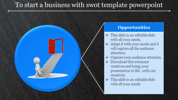 swot template powerpoint-To start a business with swot template powerpoint-blue