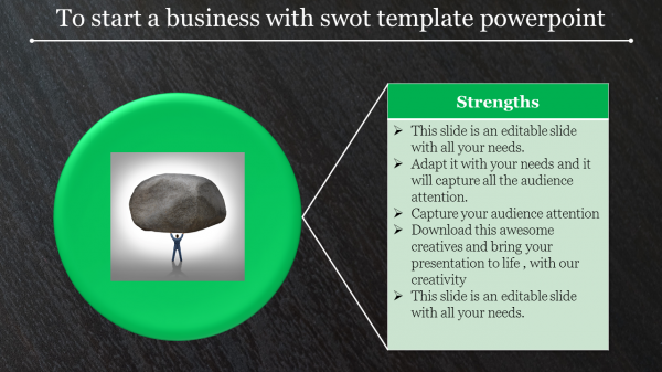 swot template powerpoint-To start a business with swot template powerpoint-green