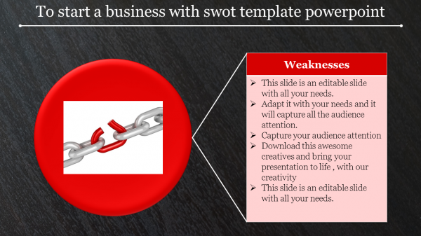 swot template powerpoint-To start a business with swot template powerpoint-red
