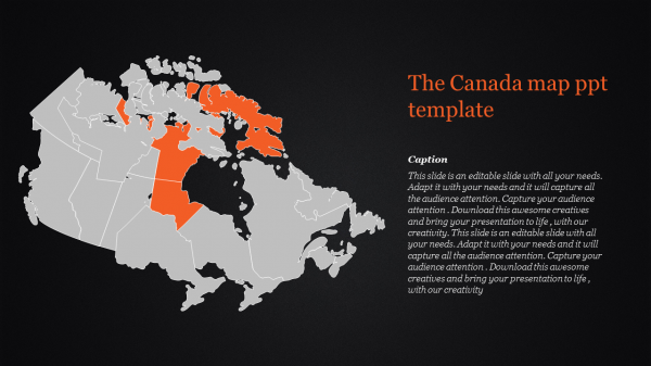 map ppt template-The Canada map ppt template