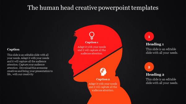 creative powerpoint templates-The human head creative powerpoint templates