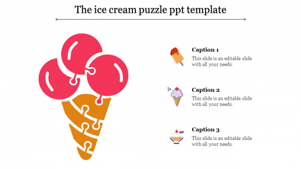 puzzle ppt template-The ice cream puzzle ppt template