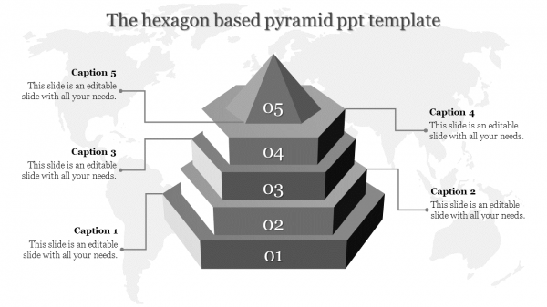 pyramid ppt template-The hexagon based pyramid ppt template-Gray