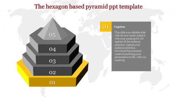 pyramid ppt template-The hexagon based pyramid ppt template-Style 5
