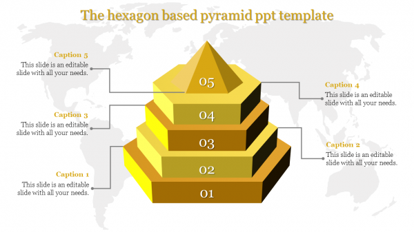 pyramid ppt template-The hexagon based pyramid ppt template-Yellow