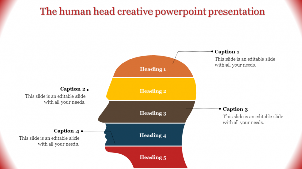 creative powerpoint presentation-The human head creative powerpoint presentation