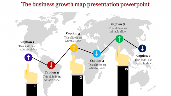 map presentation powerpoint-The business growth map presentation powerpoint