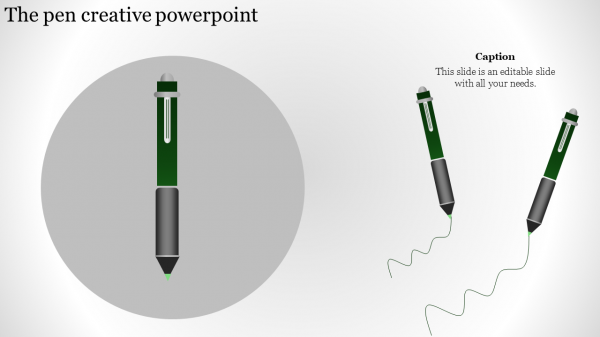 creative powerpoint-Marker pen and pencil creative powerpoint-Style 3-Green
