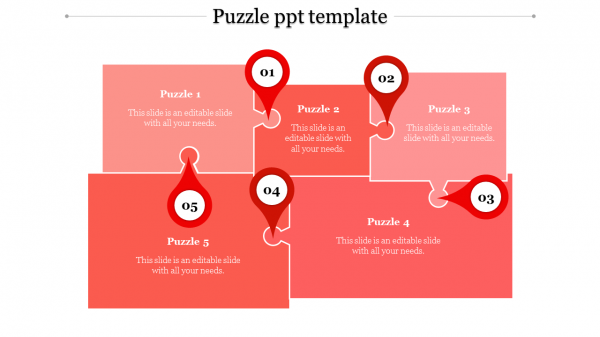 puzzle ppt template-puzzle ppt template-Red