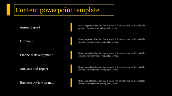 content powerpoint template