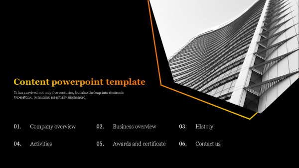 content powerpoint template