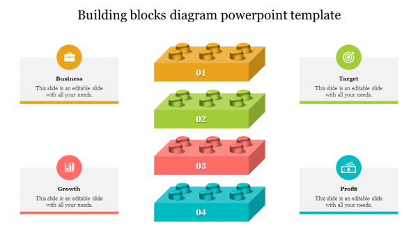 Building blocks diagram powerpoint template