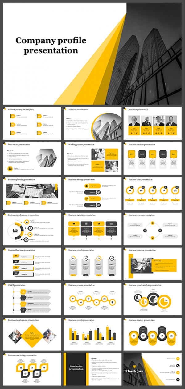 Attractive Company Profile Presentations Slide Template