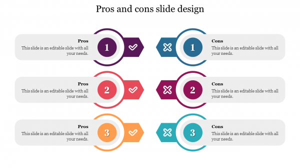 pros and cons slide design
