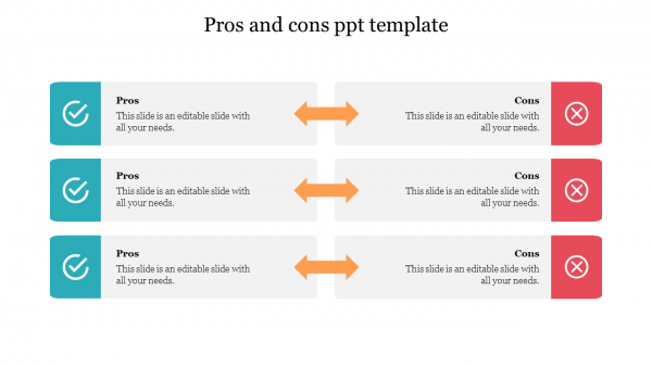 pros and cons ppt template