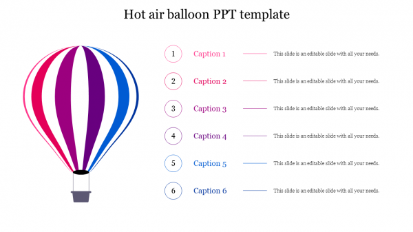 hot air balloon PPT template