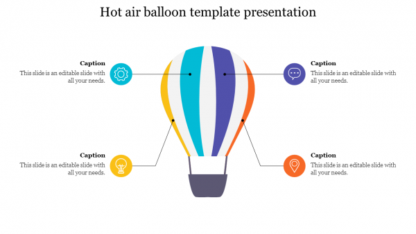 Hot air balloon template presentation