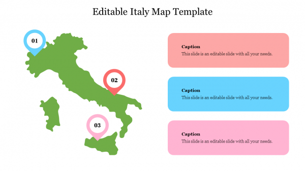 Editable Italy Map Template