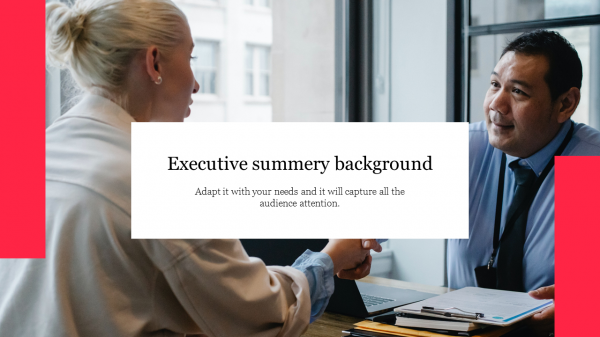 Executive summery background slide